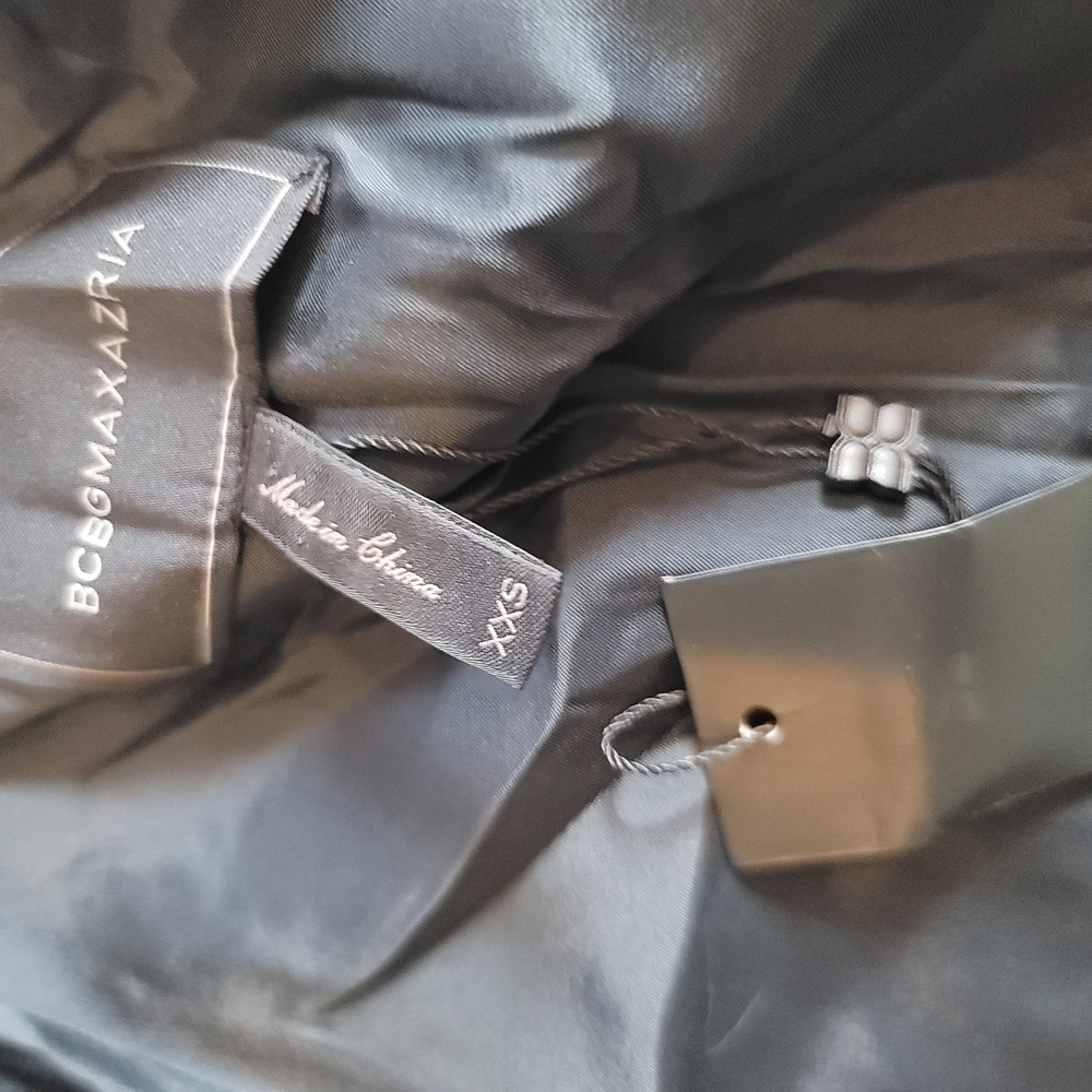 BCBGMaxAzria Black Satin Tassel-Tie Blazer Jacket, Size XXS - Picture 11 of 12